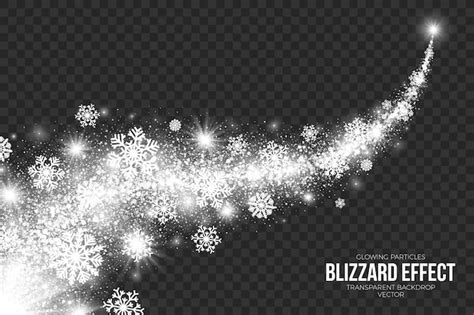 Snow blizzard effect on transparent background | Premium Vector