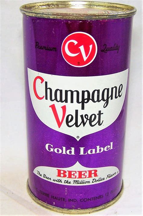 Champagne Velvet Gold Label Beer , Terre Haute IN ~ 1955 | Beer brands, Beer label, Beer