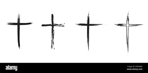 Set hand drawn cross. Vector cross. The cross is made with a brush Stock Vector Image & Art - Alamy