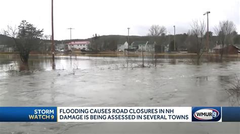 Flooding causes road closures in New Hampshire communities