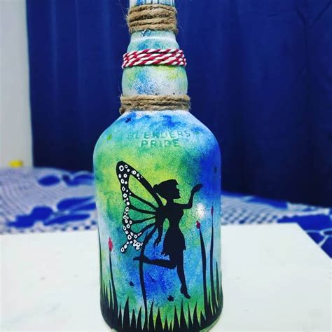 Fairy Themed Painted Bottle by Batliwali - Stoned Santa