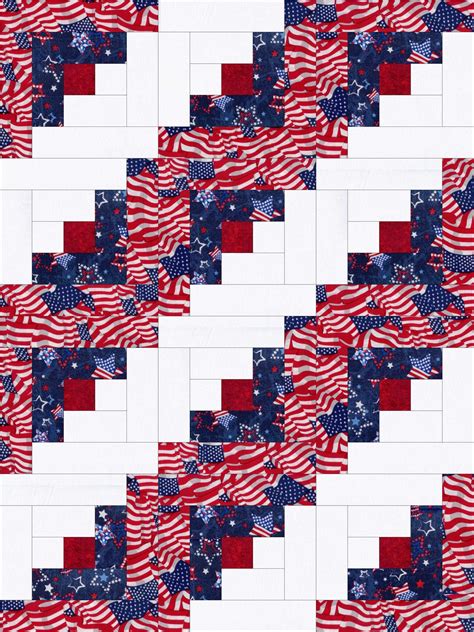 This patriotic quilt kit is easy to sew and has a lot of color; perfect for the beginner quilter ...