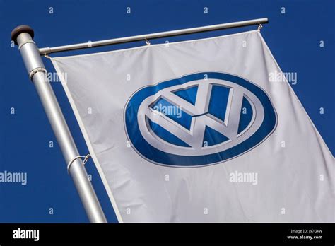 VW logo sign Volkswagen Logo VW flag Germany, Europe Stock Photo - Alamy