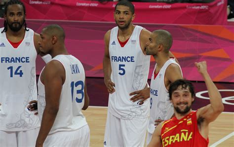 File:France Olympic basketball players disappointed, Sergio Llull excited.jpg - Wikimedia Commons