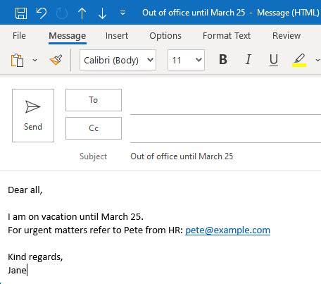 Out-of-office messages in Outlook: Setup and use | MAPILab blog