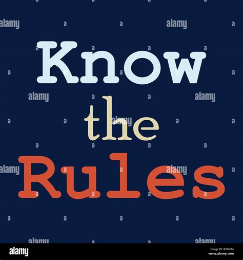 Know the rules Poster design Vector illustration Stock Vector Image & Art - Alamy