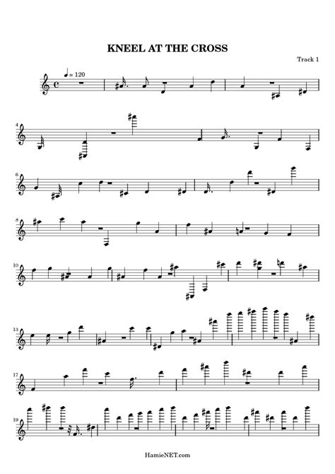 KNEEL AT THE CROSS Sheet Music - KNEEL AT THE CROSS Score • HamieNET.com