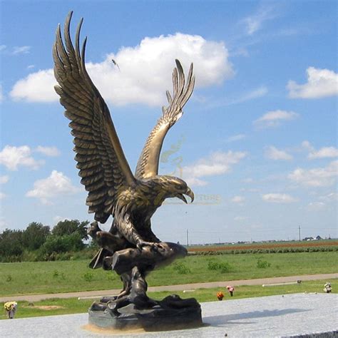 Outdoor giant vintage brass eagle garden statue for sale