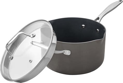 Stone & Beam Sauce Pan With Lid, 4-Quart, Hard-Anodized Non-Stick Aluminum : Amazon.ca: Home