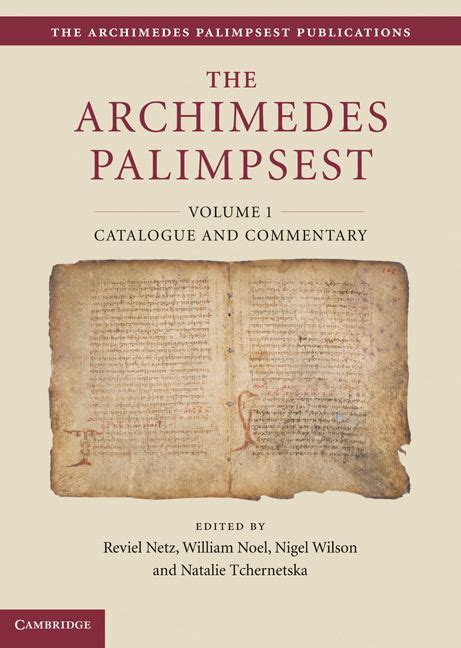 Archimedes Palimpsest: (Catalogue and Commentary pictured). Archimedes Codex C free online ...