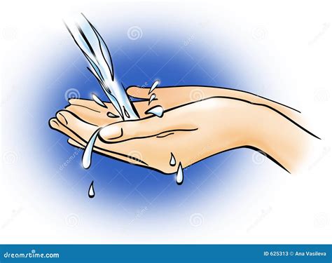 Water Falling in Cupped Hands Stock Illustration - Illustration of ...