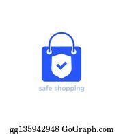 1 Safe Shopping Vector Logo For A Store Clip Art | Royalty Free - GoGraph