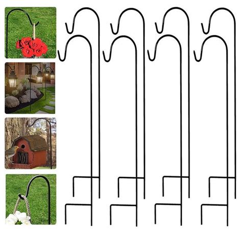 Shepherd Hook Plant Hook Garden Stake Outdoor Plant Stand Hanger for Hanging Plants Solar Lights ...