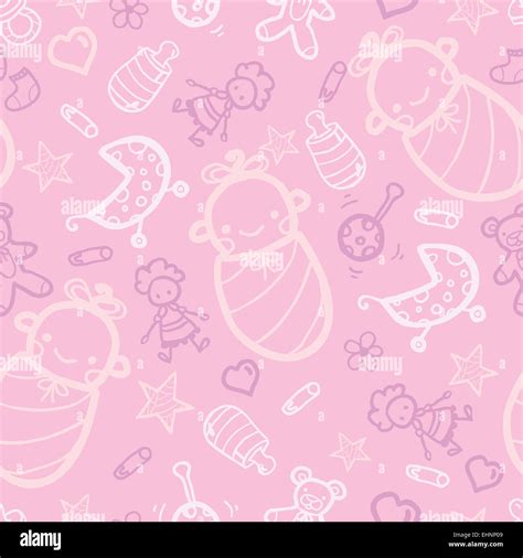 Baby girl pink seamless pattern background Stock Photo - Alamy