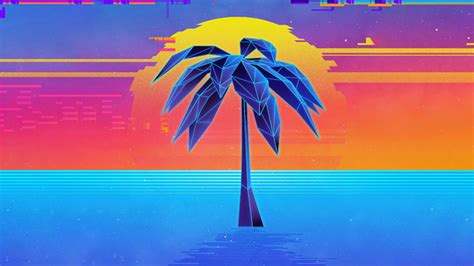 Palm Tree Retro Synthwave 4k Wallpaper,HD Artist Wallpapers,4k Wallpapers,Images,Backgrounds ...