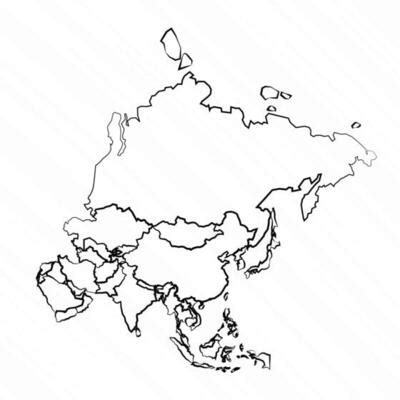 Asia Map Outline Vector Art, Icons, and Graphics for Free Download