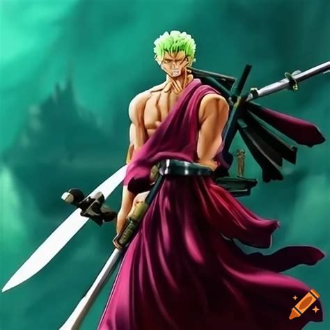 Roronoa zoro rurouni kenshin one piece samurai x on Craiyon