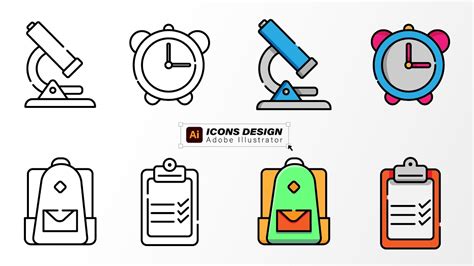 Professional Icon Design Tutorial | icons Design Adobe illustrator ...