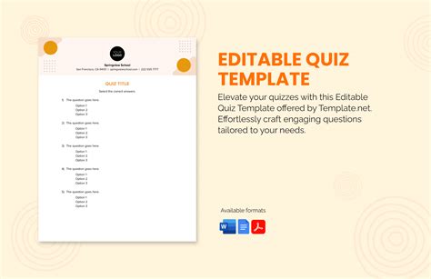 Free Editable Quiz Template - Download in Word, Google Docs, PDF | Template.net