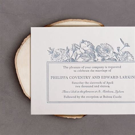 Letterpress Wedding Invitations Vintage Floral Traditional - Etsy