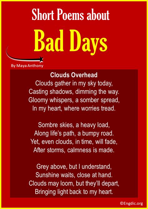 10 Best Short Poems about Bad Days - EngDic