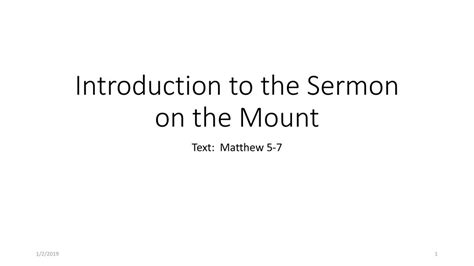 Introduction to the Sermon on the Mount - ppt download