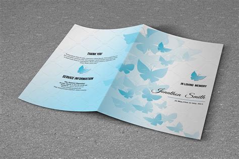 Funeral Program Template-T596 | Photoshop Templates ~ Creative Market