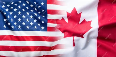 Premium Photo | USA and Canada. USA flag and Canada flag