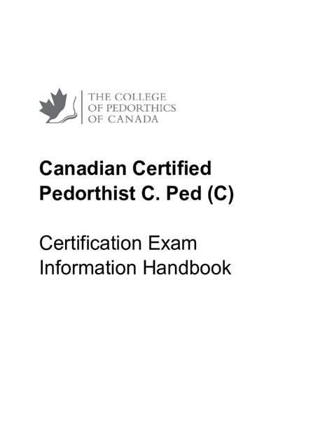 Fillable Online Canadian Certified Pedorthist C. Ped (C) Certification Exam ... Fax Email Print ...