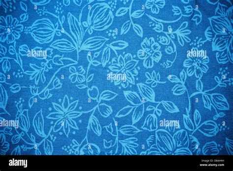 sky blue fabric with floral pattern texture Stock Photo - Alamy