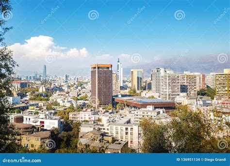 Aerial View of Santiago Skyline - Santiago, Chile Stock Photo - Image ...