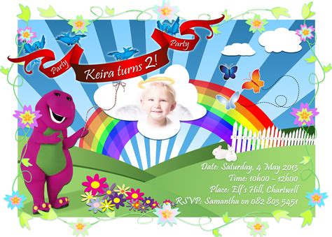 Barney Party Invite | Barney party, Party invitations, The paper kites