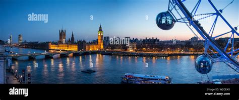 London Eye & Houses of Parliament, London, England, UK Stock Photo - Alamy