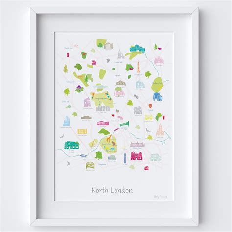 Map of North London Art Print - Etsy