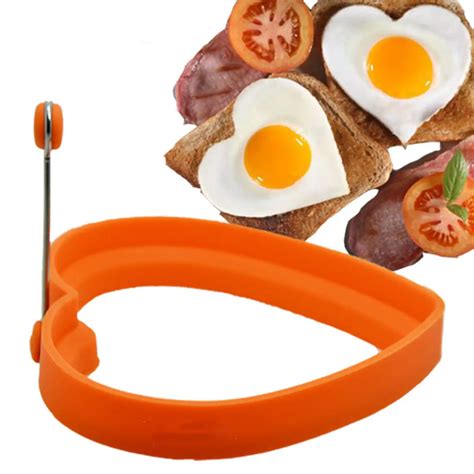 1PCS Silicone Molds For Eggs Heart Shape Mold Fry Fried Egg Ring Pancakes Form For Eggs Cooking ...