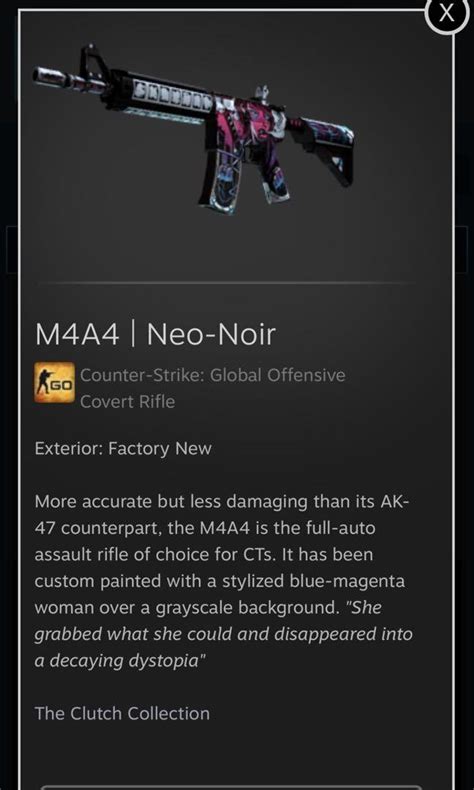 FN M4A4 NEO-NOIR m4a4 m4 neo noir factory new FN, Video Gaming, Gaming ...