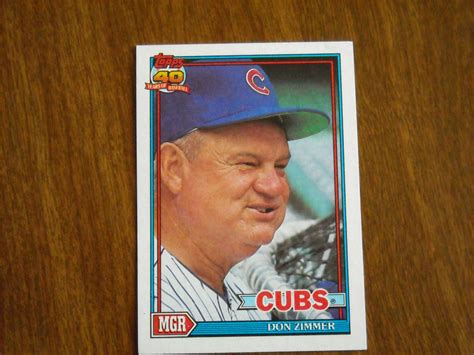 Don Zimmer Chicago Cubs Manager #729 - 1991 Topps Baseball Card