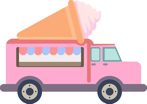 cute pastel color ice cream truck illustration for poster, kid wear ...