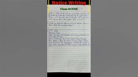 Notice Writing | Class 10 | ICSE | English Language | - YouTube