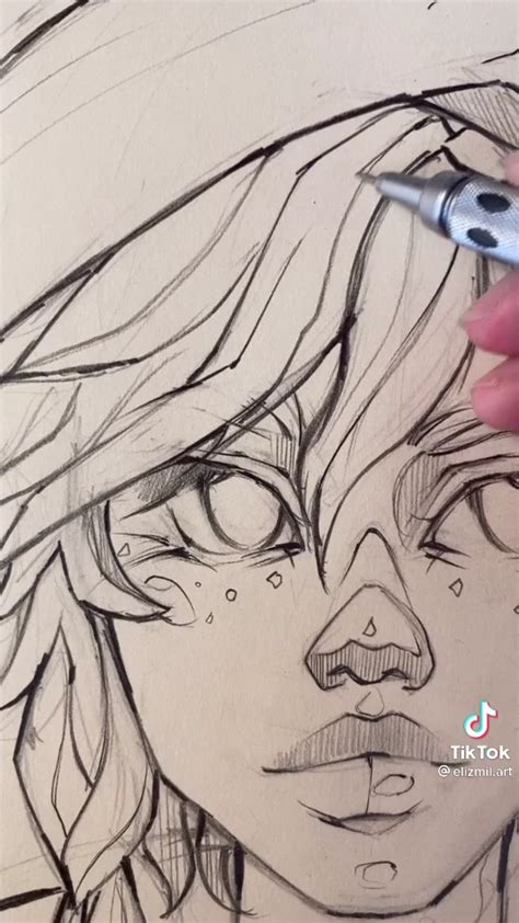 sketch drawing anime manga style | tiktok video | Skisse, Prosjekter