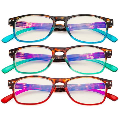 3 Pack Ladies Blue Light Filter Glasses Readers