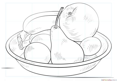 How to draw a bowl of fruits step by step. Drawing tutorials for kids and beginners. 3d Drawing ...