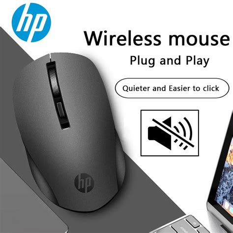 HP Silent Wireless Mouse 1600dpi Ergonomic 2.4G Mause USB Optical Portable Mini Wireless Mouse ...