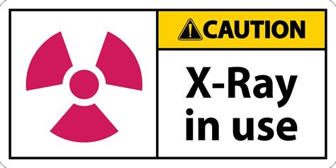 Caution Sign x-ray in use On White Background 10409490 Vector Art at ...