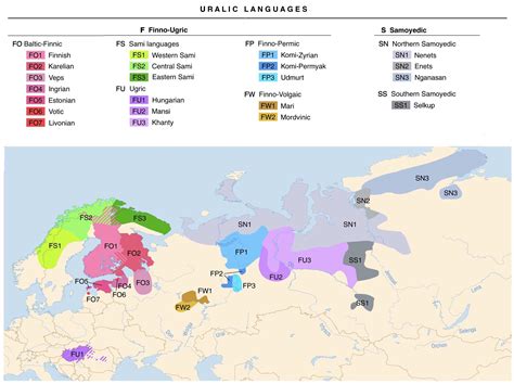 Map of the Uralic Languages : r/MapPorn