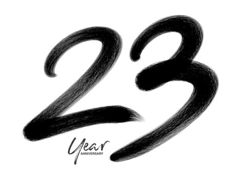 23 Years Anniversary Celebration Vector Template, 23 Years logo design, 23th birthday, Black ...