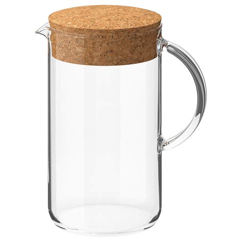 IKEA 365+ pitcher with lid, clear glass/cork, 51 oz - IKEA