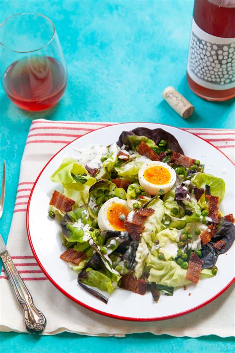 Bacon and Egg Salad with Crispy Peas and Scallions - Everyday Annie