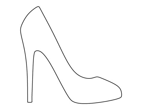 High heel pattern. Use the printable outline for crafts, creating ...