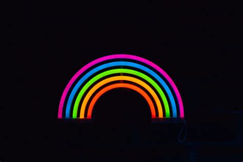 Download Rainbow Neon Aesthetic Wallpaper | Wallpapers.com